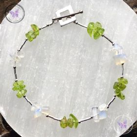 Peridot & Opalite Silver Bracelet